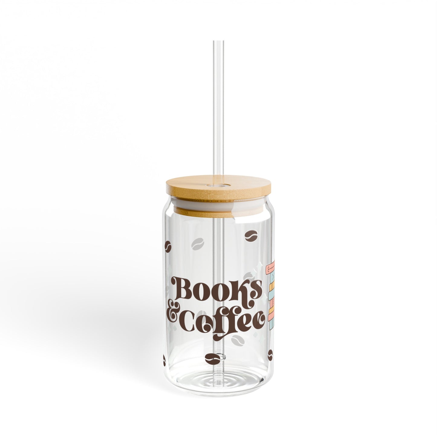 Books and Coffee Sipper Glass