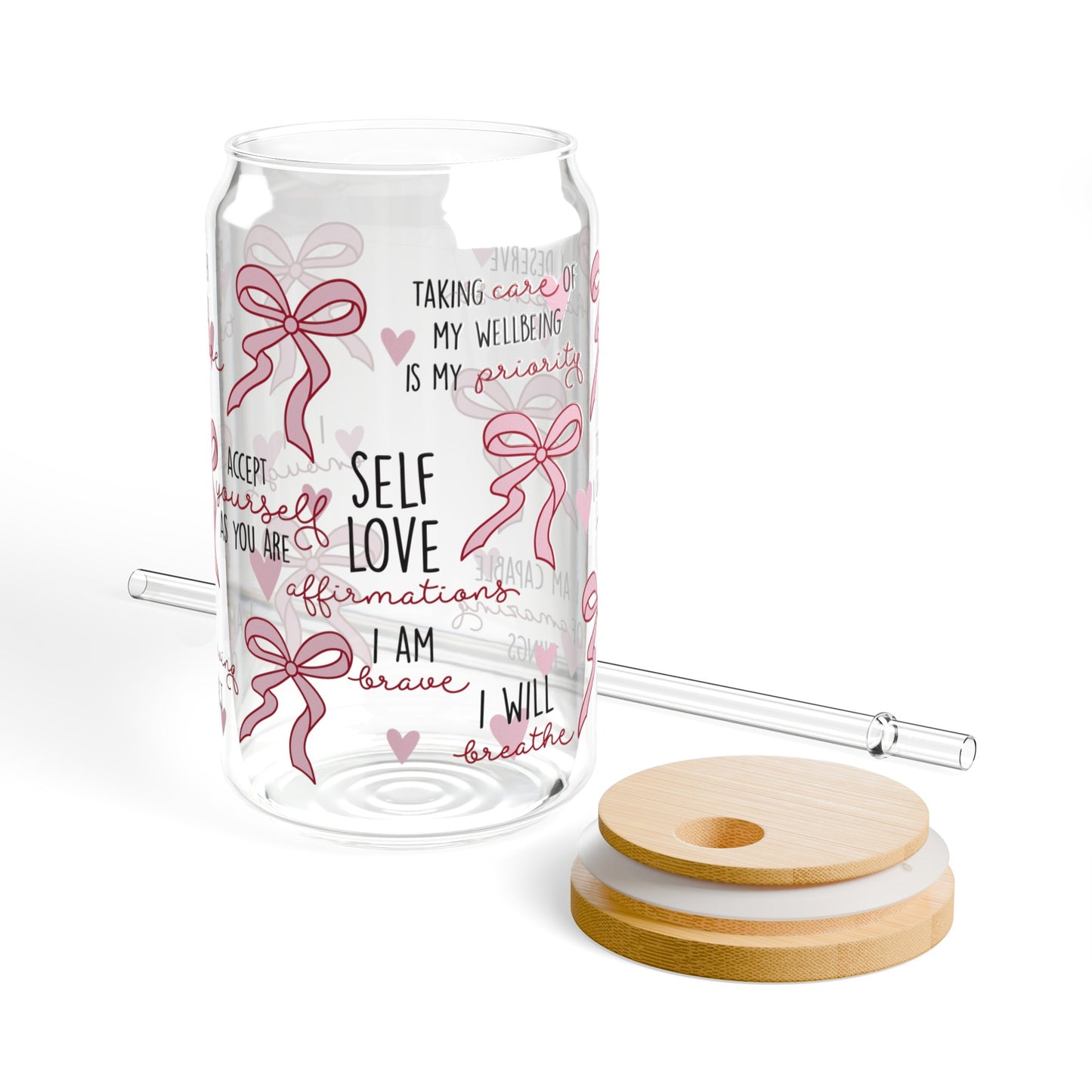 Self-love Affirmations Sipper Glass